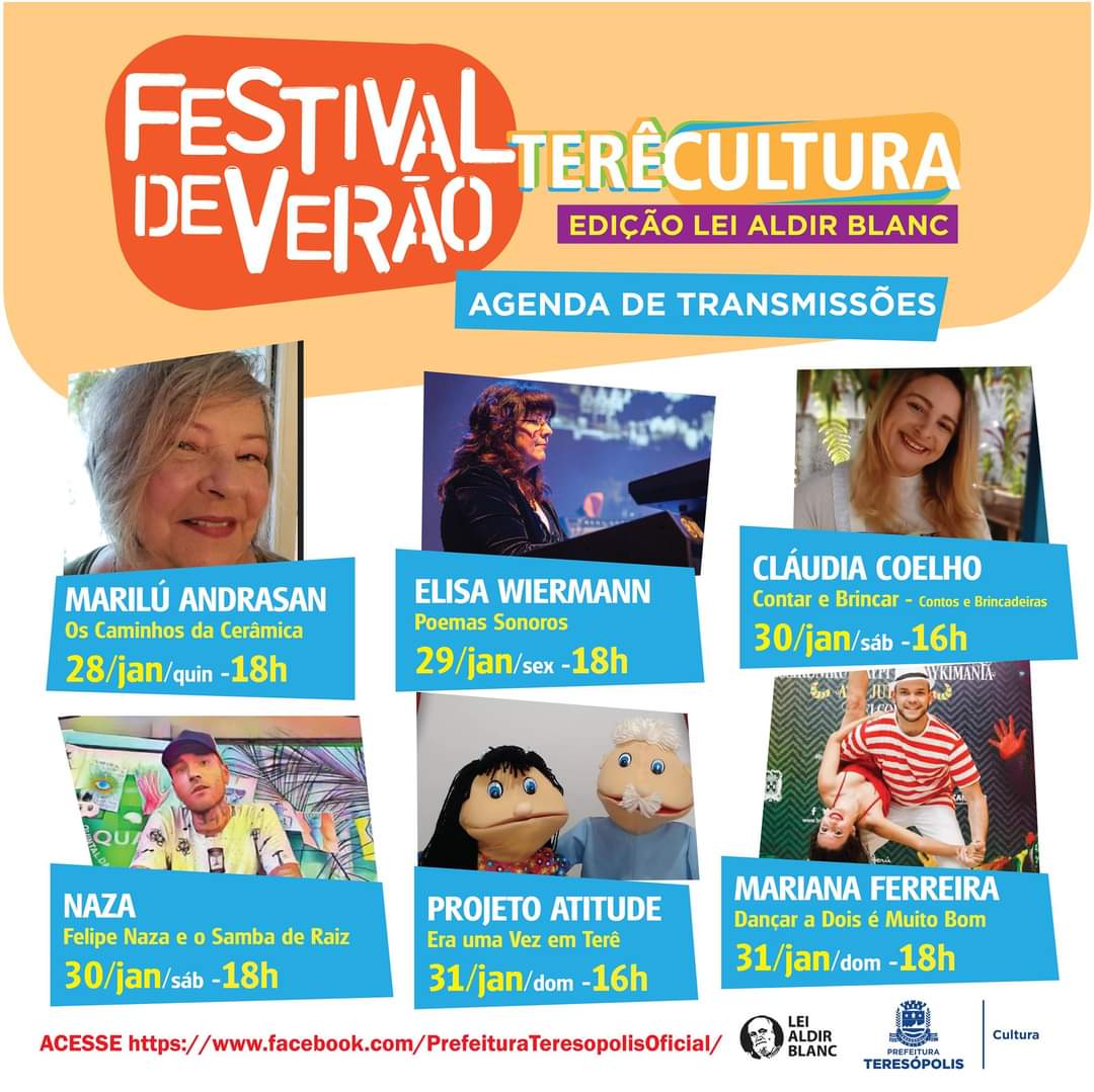 Teresópolis promove a partir desta quinta nova fase do Festival Terê de Cultura Online