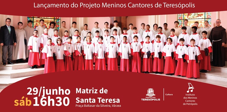 Música na Matriz terá edição especial no sábado, 29 de junho, com o Coral dos Canarinhos de Petrópolis