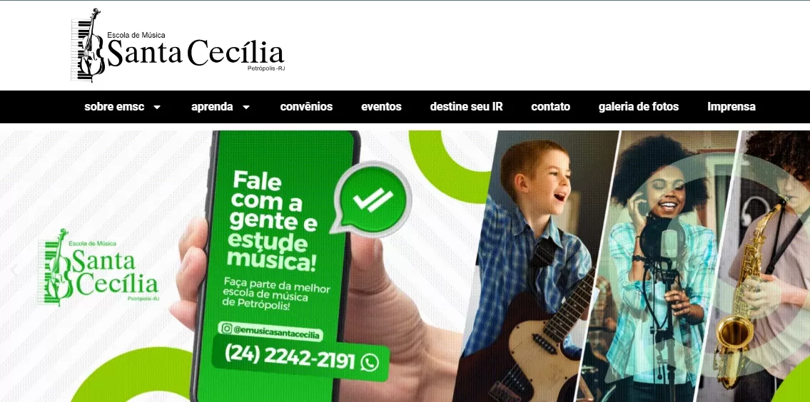 Escola de Música Santa Cecília lança site em celebração aos 131 anos de história